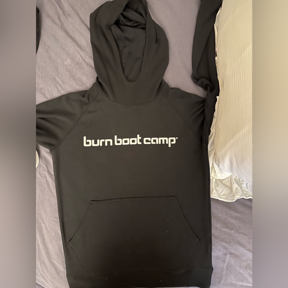 But. Boot camp pullover scuba neck hoodie